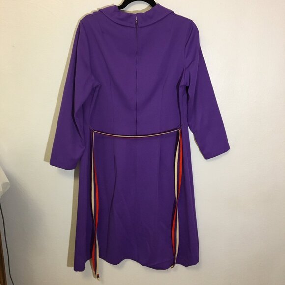 Vintage 60s Dog Ear Beagle Collar Dress with Belt Mod Shift Volup Plus Size (IB) - Picture 13 of 15